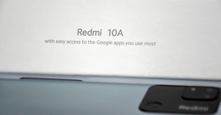 Xiaomi launch new smartphone Redmi 10A silver.のeditorial素材