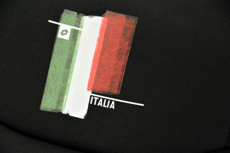 Kharkiv, Ukraine - July 18, 2022: Sports cap with Lotto logo. Lotto is an Italian manufacturer and supplier of sportswear.のeditorial素材