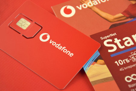 Vodafone starter pack on a red background.