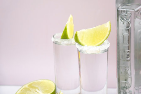 Kharkiv, Ukraine, JULY 11, 2023: Bottle of Sierra tequila on a light background. Tequila is a type of alcoholic drink made from the blue agave plant.のeditorial素材