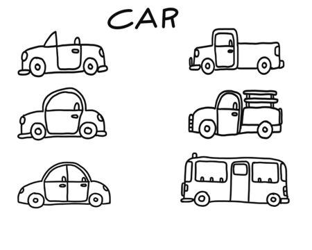 Car illustration. Hand free car drawing.の写真素材