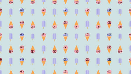 seamless pattern with ice cream. Ice cream concept for summer and fun vacation.