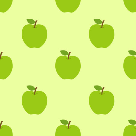 Green apple pattern vector file with bright background. It can be used for wallpaper, home decoration,Art, print, packaging design, fashion, etc.のイラスト素材