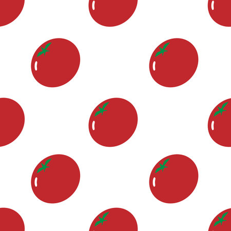 Tomato seamless pattern vector file on isolated white background. It can be used for wallpaper, home decoration,Art, print, packaging design, fashion, etc.のイラスト素材