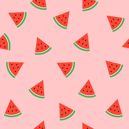 Watermelon pattern vector file with pink background. It can be used for wallpaper, home...