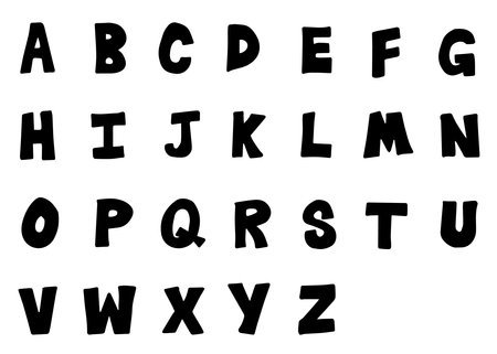 Capital letters A to Z Alphabet Hand drawnのイラスト素材