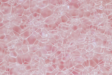 Closeup pink bubble foam structureの写真素材