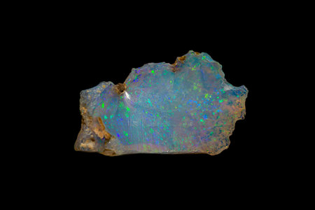 Natural rough precious Opal gemstone show the opalescence phenomenon