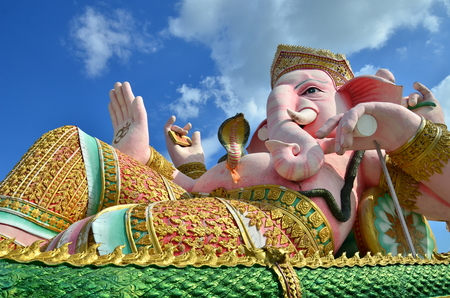 Ganesh God statue at Saman Rattanaram Templeの写真素材