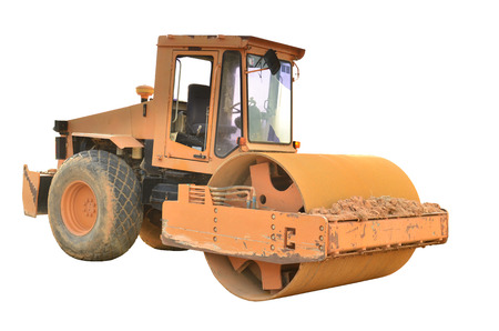 steamroller on white background