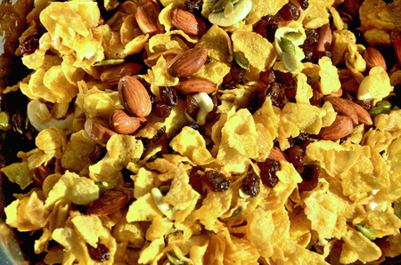 cornflakes with cereal for background textures