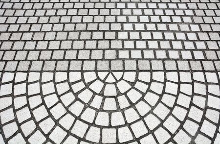 stone mosaic floor texture, stone pavement flooring in semicircle pattern