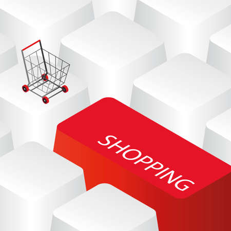 Online shopping on computer conceptのイラスト素材