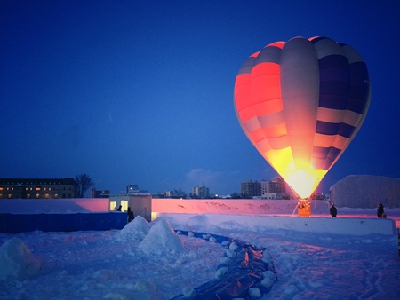 Ballon in Snow Festival at Asahikawa, Japanの素材