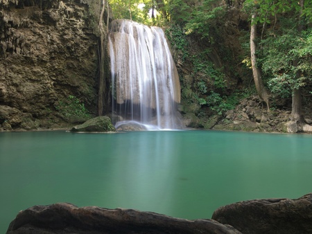 Erawan waterfall, Kanchanaburi Thailandの素材