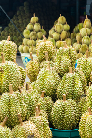 Durian , fruit in the market of thailandの写真素材