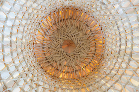 Thai Farmers Palm Hat Isolated on white shot under the hatの写真素材