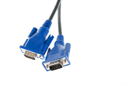 vga cables over white isolated 