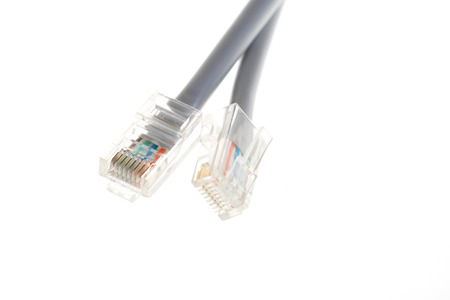 Lan telecommunication cable RJ45 isolated on white 