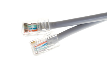 Lan telecommunication cable RJ45 isolated on white 