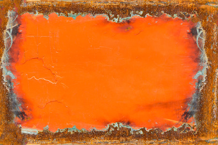 Rusty metal panel beside the car, texture, background, bannerの写真素材