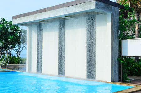 water drop partition in the swimming poolのeditorial素材