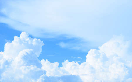 white clouds in the blue sky の写真素材