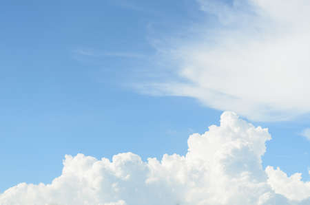 blue sky and white cloudsの写真素材