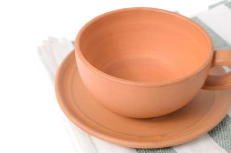 empty coffee cup on white backgroundの写真素材