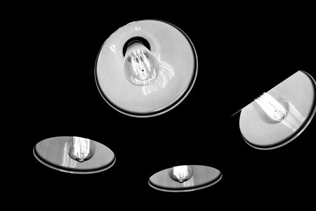 vintage ceiling lamps in black and white