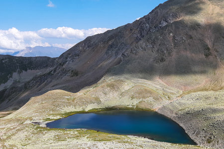 lake in the mountains of the North Caucasus in summerの写真素材