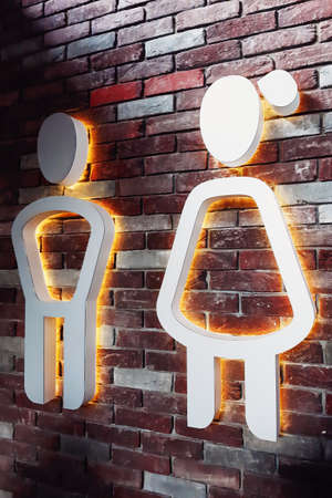 Men and women WC signs for restroom.の写真素材