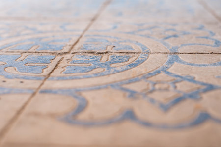 classic mosaic ceramic tile pattern vintage tiles background.の写真素材