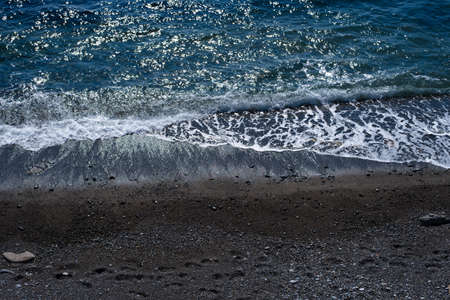 Black Sea coast with bright blue water on a clear sunny day.の写真素材