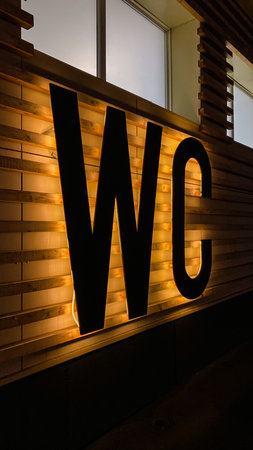 Toilet night light icon, symbol.の写真素材