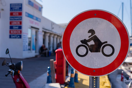 old fashioned no motorcycles signの写真素材