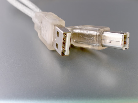 Close up shot of computer usb cable