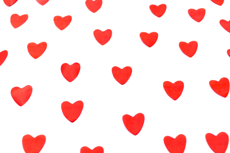 Red hearts on isolated background. Valentine's day concept. Copy space. For your text. Nobodyの写真素材
