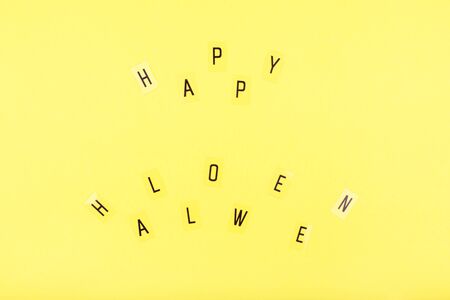 Flat lay, copy space, top view. Happy Halloween Card.の写真素材