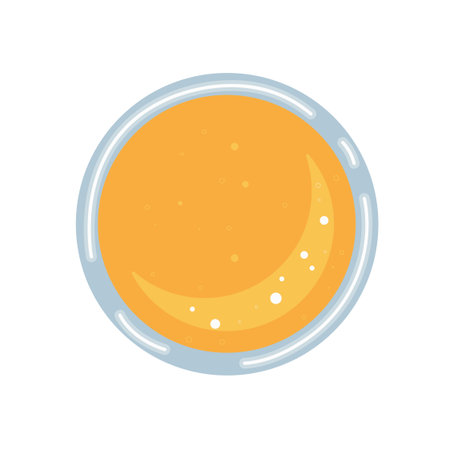 Fresh orange juice top view. Vector illustration of fresh healthy drink. A glass of fresh orange juice. Drink, cocktail, alcohol in the glassのイラスト素材