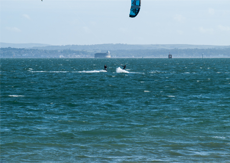 Up's near miss whilst windsurfingの写真素材