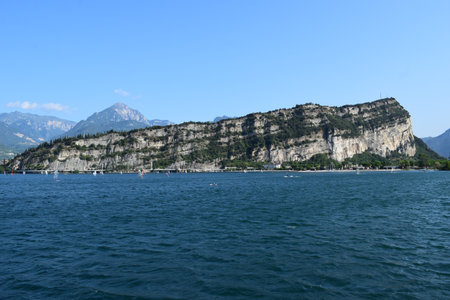 Island on Lake Garda, Italyのeditorial素材