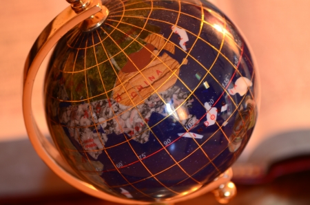Globe, Bible and penの写真素材