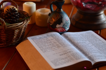 Bible and basketの写真素材