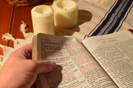 hand holding bible