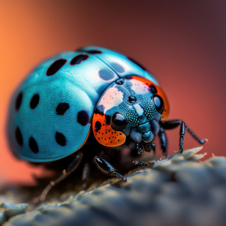 Macro of a ladybug (Coccinellidae)の素材