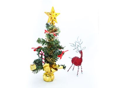 Christmas tree and decorationsの写真素材