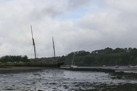 Old ship Falmouth Estuaryの写真素材