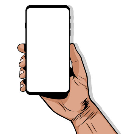 One hand. Body part. Human anatomy. Technology and communication.のイラスト素材