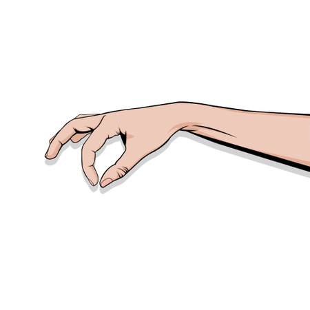 Vector illustration of a hand picking up something. Picking Up the Pieces. The Power of Choice. Taking Control. In Hand. A Helping Hand.のイラスト素材